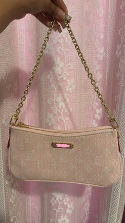 Pink denim purse