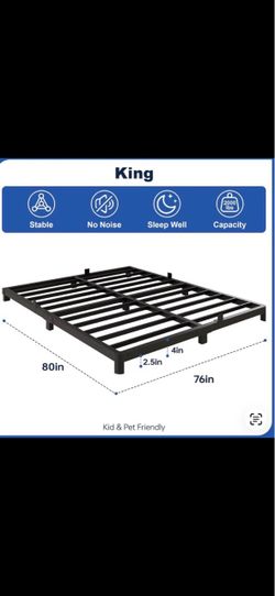 King Size Low Profile Metal Bed Frame