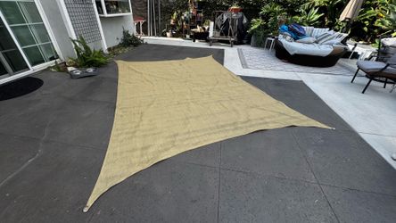 Sun Shade Sail 10' x 13' Rectangle Sand UV Block Sunshade for Backyard Yard