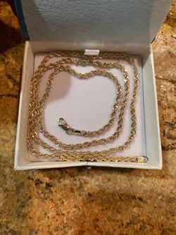 10K Gold Diamond Cut Rope Chain 22” 2.8mm