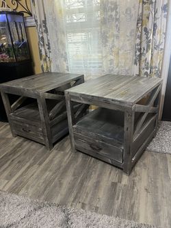 2 Savenay Gray End Tables