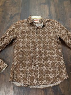Men’s brown long sleeve button shirt size xl by Consequence #8