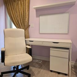 $175 for All, 5pc Desk, File Cabinet, Chair, Board, Shelf