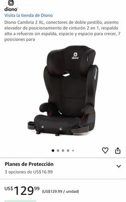 Diono Cambria 2 XL, conectores de doble pestillo, asiento elevador de posicionamiento de cinturón 2 en 1, respaldo alto a refuerzo sin espalda, espaci