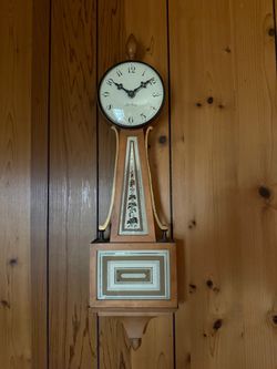 Vintage Seth Thomas Banjo Wall Clock - [Working / Modified to Quartz Battery powered movement)