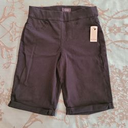 NYDJ 11 Inch Pull-On Black Jean Shorts Women’s Size 0