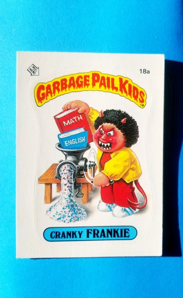 ~1sT SERIES (#18a)~ 1985 GARBAGE PAIL KIDS~ CRANKY FRANKIE~ DEAD CENTERED GLOSSY