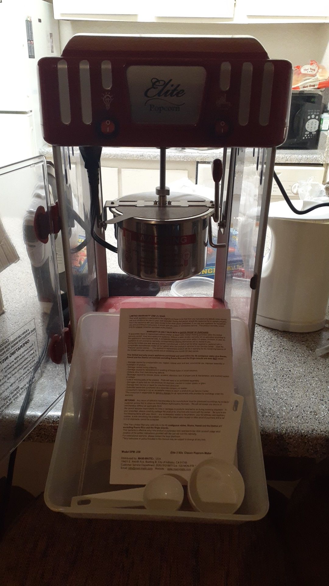 Elite popcorn maker 2.5oz
