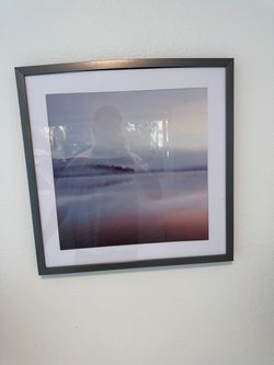 Grey Painting and picture frame set