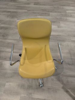 CB2 leather roller chair
