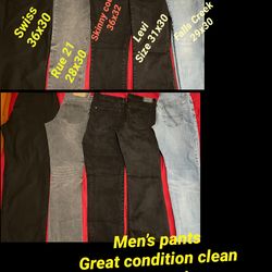 Mens pants different sizes great condition clean for all $15