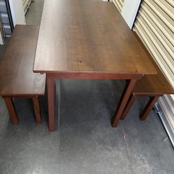 Beautiful Set Table And 2 Benches