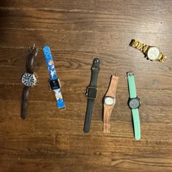 Six Good Watches In Good Condition , The Gold One Is Very Expensive , Great Condition ( All For $125)