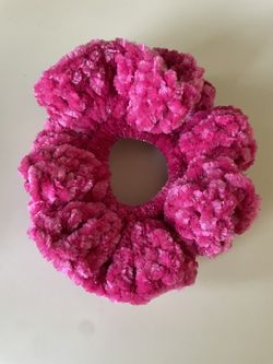 Crochet Scrunchie, Hair Tie, Ponytail Holder. 