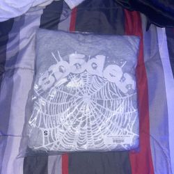 Sp5der OG Web Heather Grey Hoodie Size S