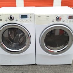 LG Front Load Washer And Stackable Gas Dryer Set 