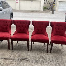 Set Of Red Chairs 