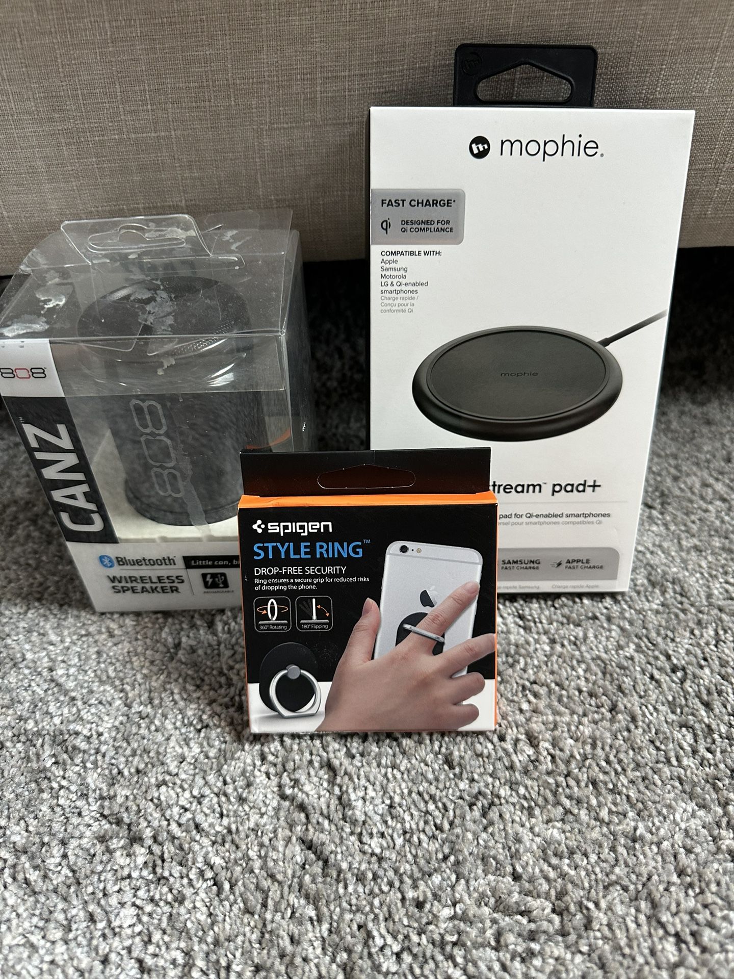 3 For 1! Bluetooth Speakers, Charge stream Pad For Smartphone’s, Style Ring Holder