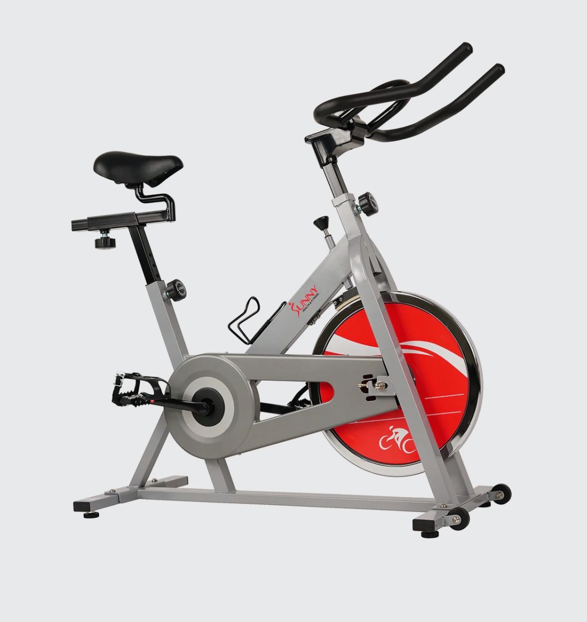 Silver Exercise Bike Chain Drive Indoor Cycling Trainer Bike