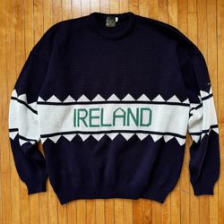 VTG 90’s Blarney Castle Ireland Knit Crewneck Sweater Made In Ireland Sz. XXL