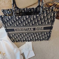 Authentic NWT Dior Blue Oblique Book Tote