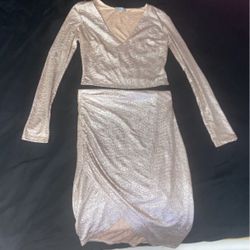 2 piece set gold long sleeve xs 