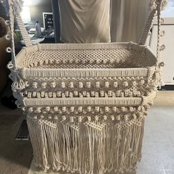 hanging, macrame bassinet 