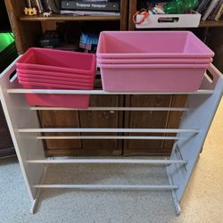 Toy Shelf With Bins