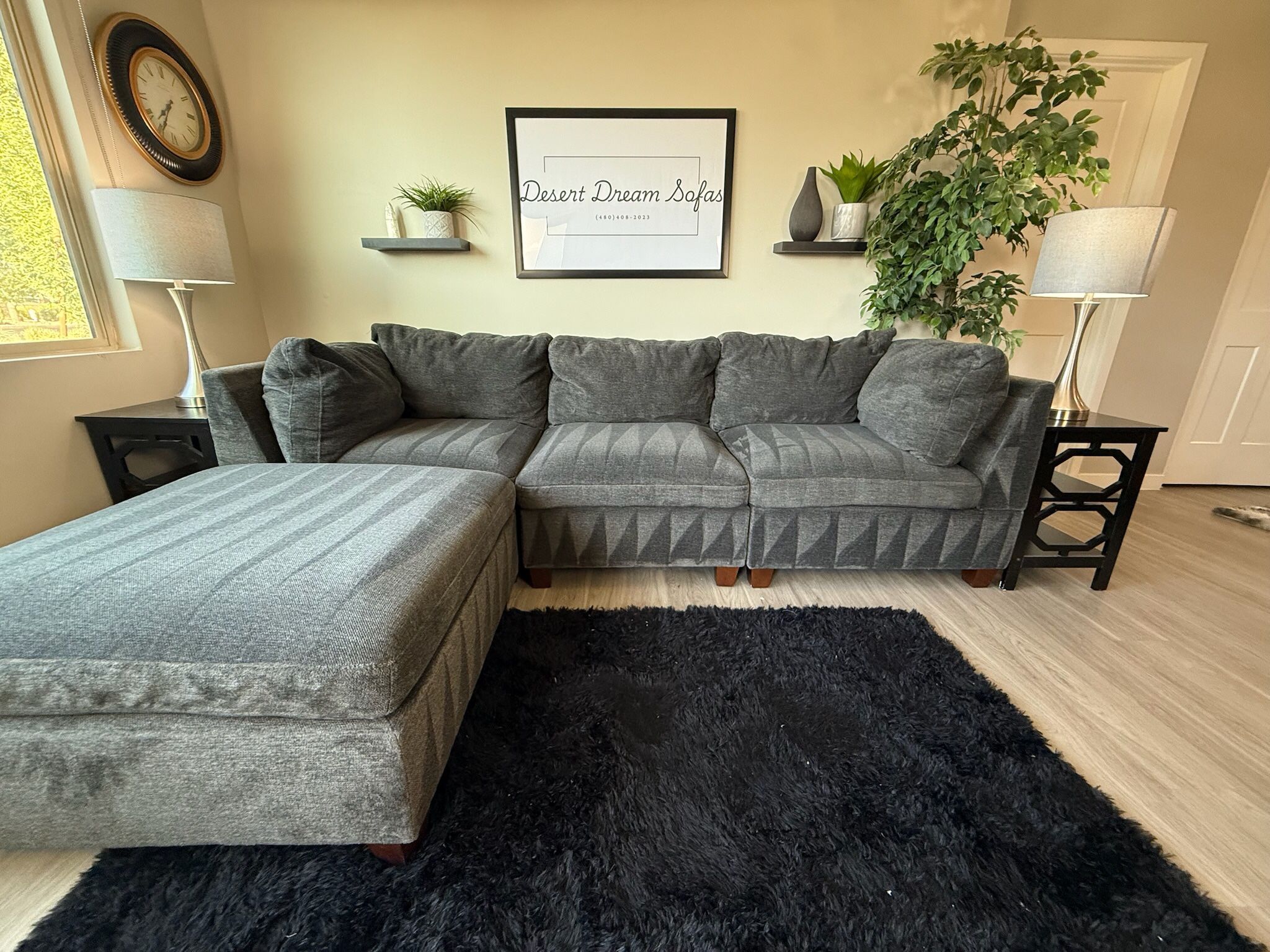 Ashley Homes Furniture Modular Sectional Sofa with Ottoman