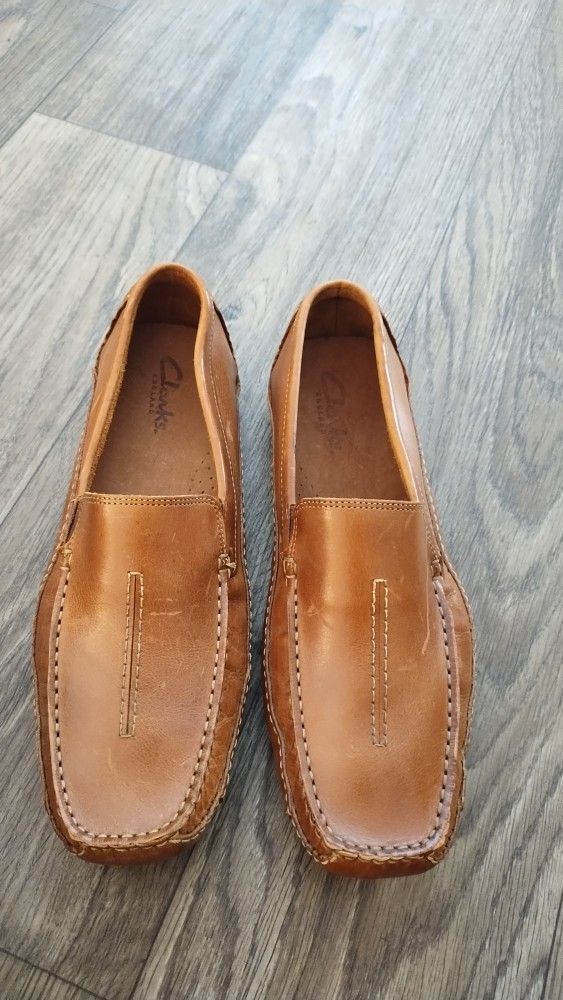 MENS CLARKS BROWN SLIP ON LOAFERS NC SIZE 11M