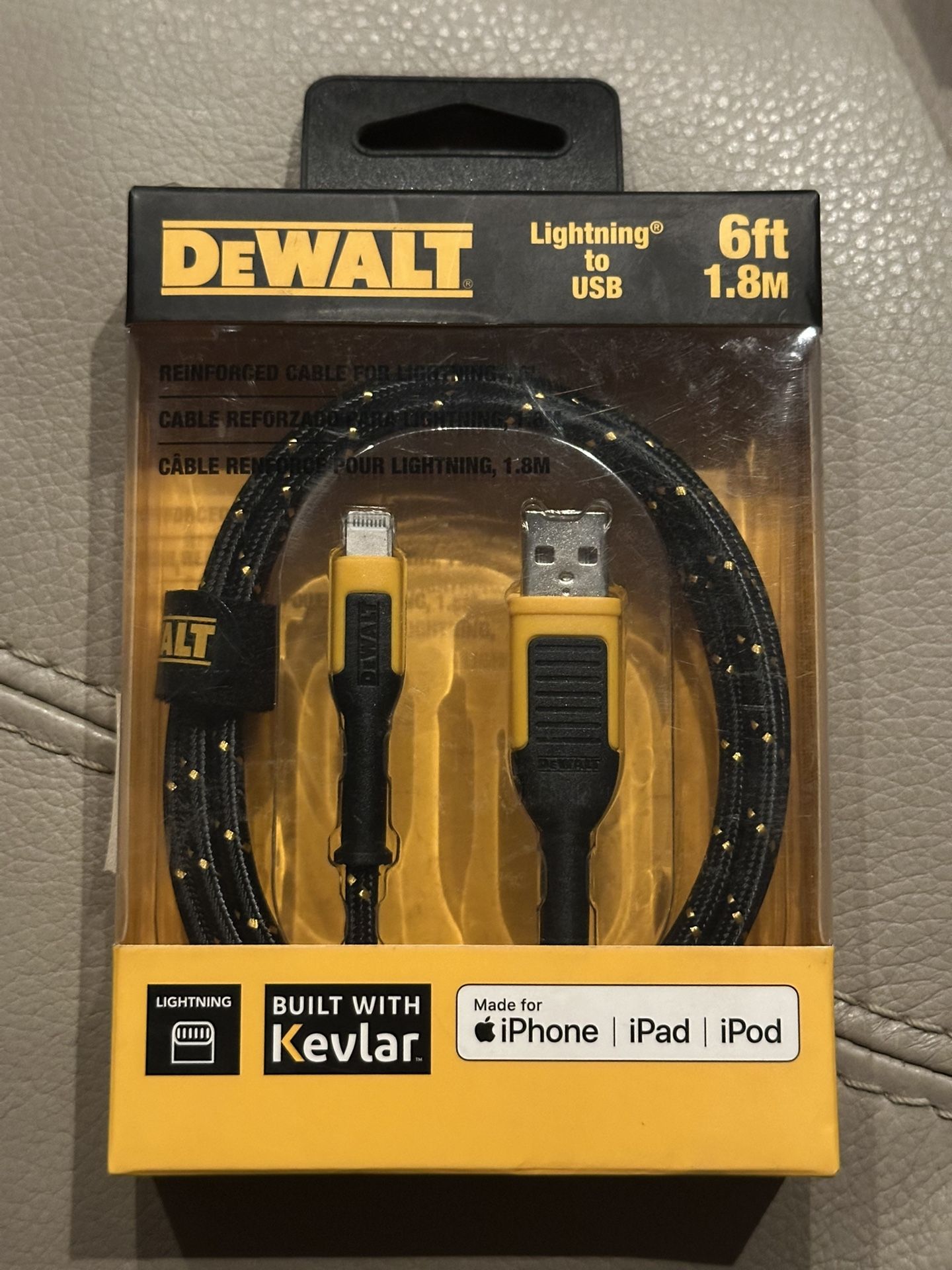 DeWALT 6 Ft Reinforced Braided Cable for Lightning