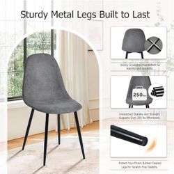 🪑 Set of 2 Gray Suede Dining Chairs 👌