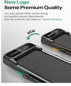 UREVO Strol 2E Smart 2-in-1 Folding Treadmill, Compact Walking Pad with Safety Handle, Plug and Play, Standing Desk Treadmill with Dual LED Display, S