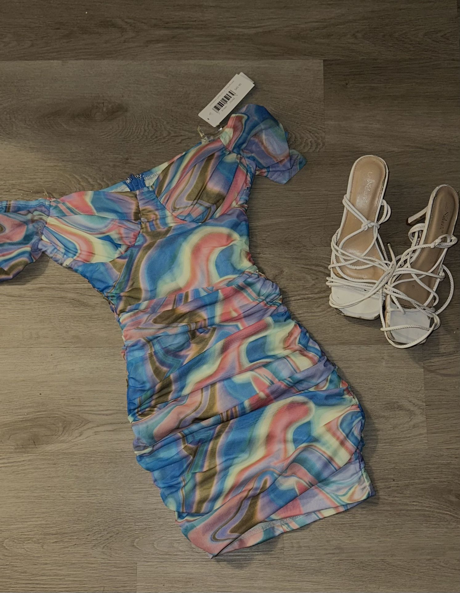 Multicolor Off Should BodyCon Dress🤩