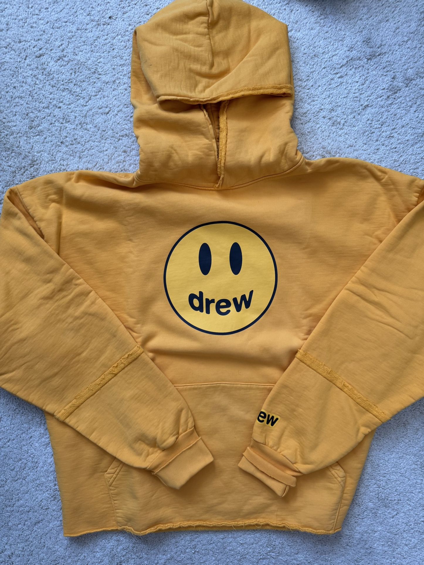 LIKE NEW “Drew House” Golden Deconstructed Mascot Hoodie