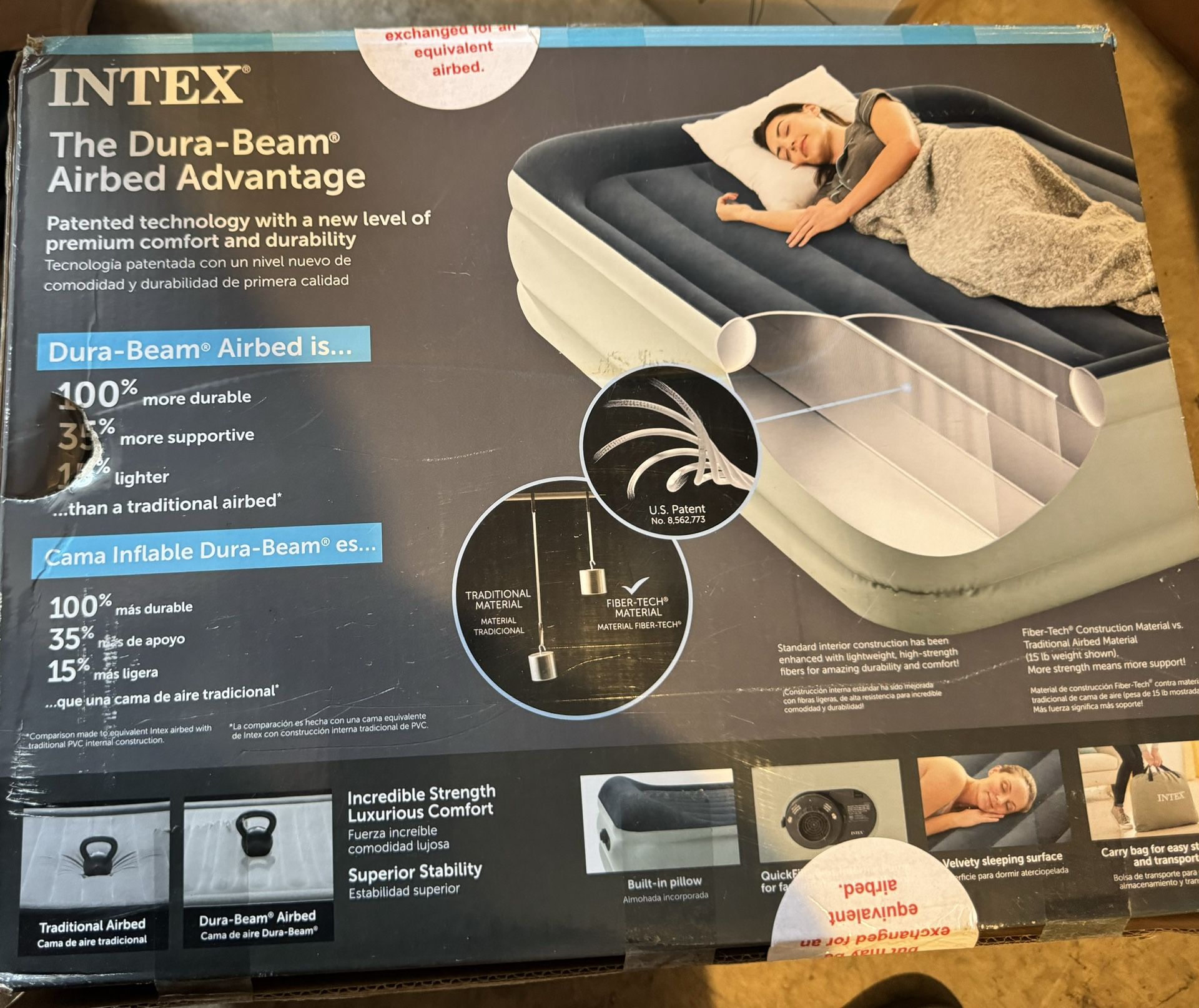 Intex 64125EP Dura Beam Essential Rest Airbed with Internal...