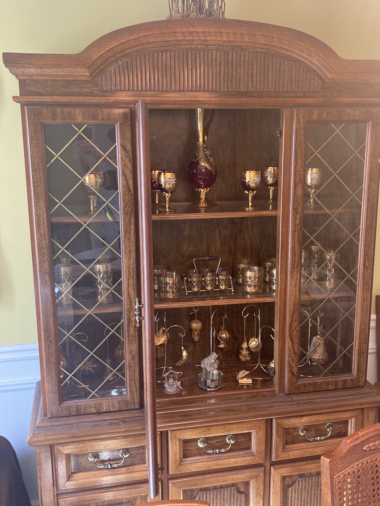 Antique China Cabinet Blown Glass