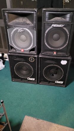 Full PA 4 PA Speaker Cabinets – Peavey SP5/SP5X & Crate 15” Subwoofers