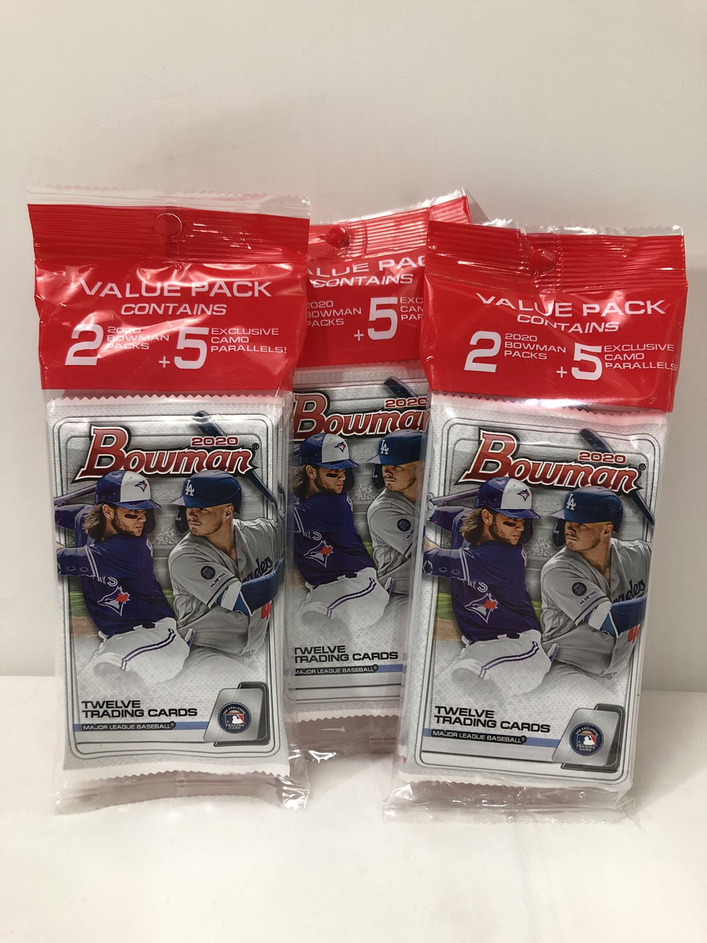 Lot of 3 cello / value packs Topps MLB baseball cards 2020 Bowman cards