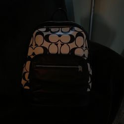 White/Black COACH BACKPACK 