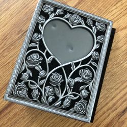 Silver Heart Shaped Metal Photo Album 