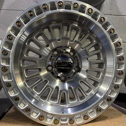 Kmc 554 Aztec Gloss Silver / Machine Face 17x8.5 5x5 Jeep Fitment ( Set of 4  Wheels ) 🔥🔥🔥🔥