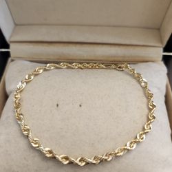 14kt GOLD ROPE BRACELET  