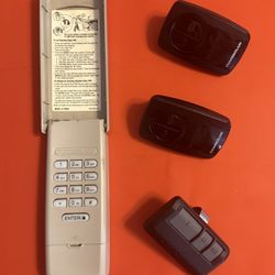 Four Garage Door Openers: Wall Keypad + 3 Remotes