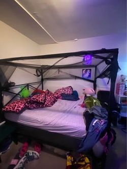 Black Slick Canopy Bed