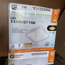 50 CFM Ceiling/Wall Mount Roomside Installation Bathroom Exhaust Fan with Adjustable CCT LED, Night Light, ENERGY STAR