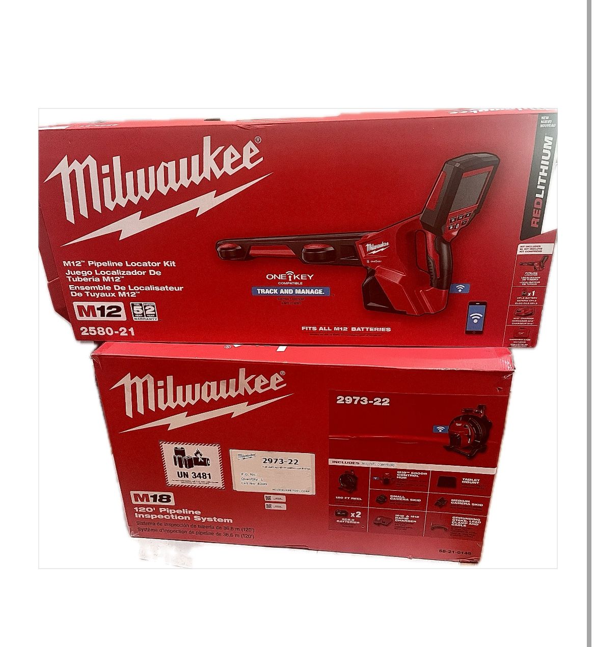 Milwaukee M18 M12 Cordless 120 ft. Pipeline Sewer Inspection Camera System Image Reel Kit w/ 500GB Hub & Locator $6999 New