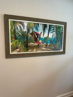 Framed tropical beach, landscape Art