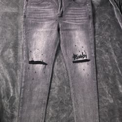Ksubi grey distressed jeans size 38