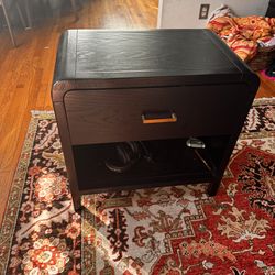 Price Drop!!  Modern Black Nightstand w/ Drawer & Shelf